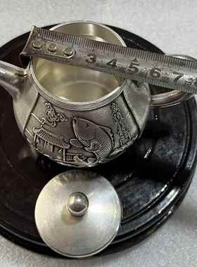 仿古铜壶鲤鱼跃龙门酒壶茶壶工艺壶摆件古玩家居装饰摆件