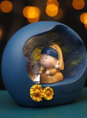 闺蜜毕业季实用发光小夜灯梵高治愈男女生日礼物礼品桌面装饰摆饰