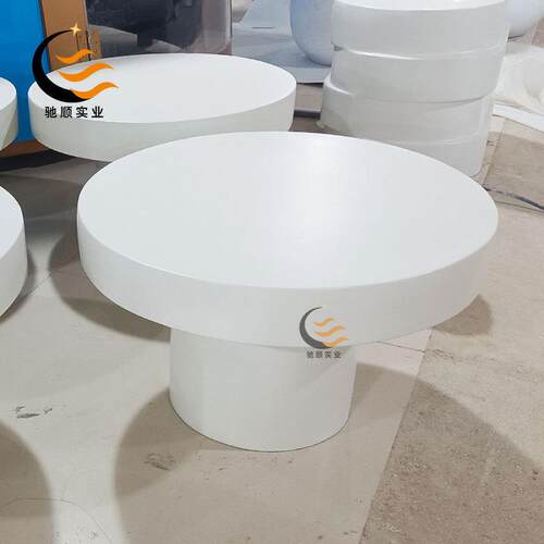 意式轻奢玻璃钢圆形茶几现代简约小户型样板间创意美陈装饰边几 - 图2
