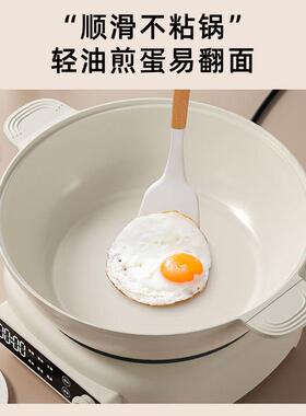 电火锅家用多功能可定时预约不粘锅蒸煮两用分体式大火力5L大容量