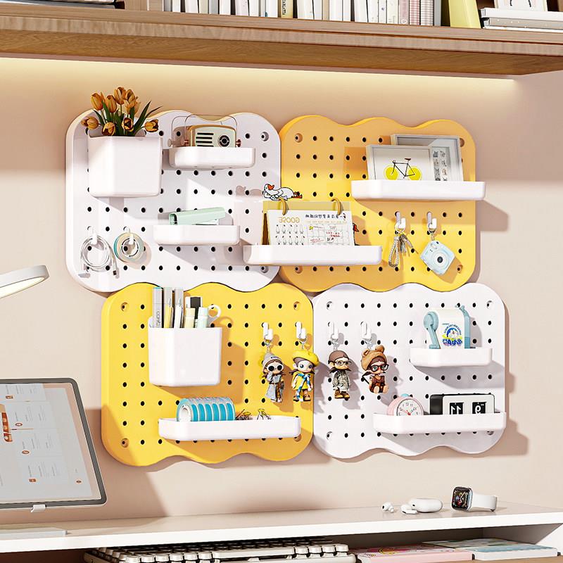 Hole board punch-free desktop storage rack wall creative hanging board entrance door storage wall metal display rack