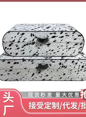 现代轻奢马毛收纳盒子桌面样板房间装饰盒酒店玄关卧室首饰盒摆件