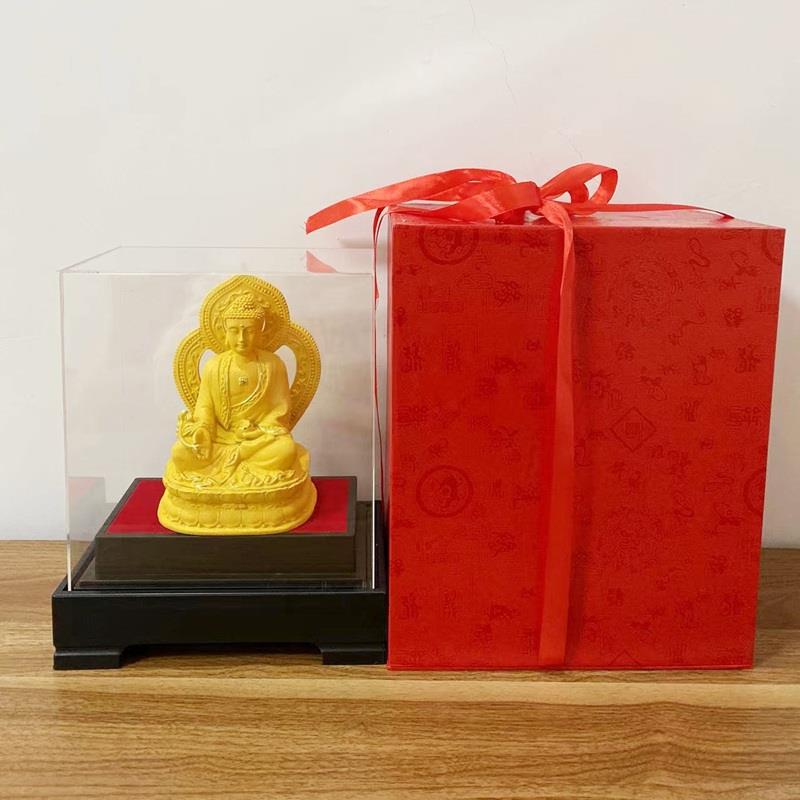 正品绒沙金佛像迦摆 释尼 家居摩饰品 办公桌上摆件设 沙金佛陀工 - 图3