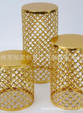 创意简约展示台金属镂空陶瓷展示摆台收纳花架展示陈列工艺品铁艺