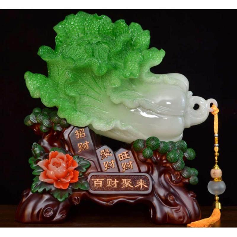 玉白菜摆件百财聚来家居酒柜办公室装饰开业送礼乔迁礼品白菜摆件,淘宝优惠券,粉丝福利购,淘宝优惠卷