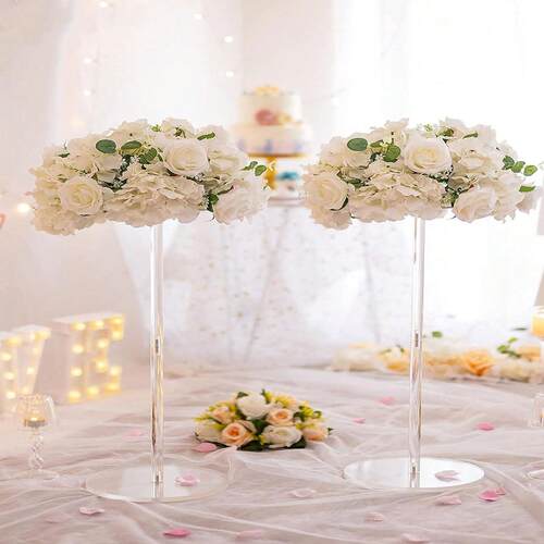 跨境爆品亚克力花架透明方形婚礼道具橱窗布置圆形婚庆挂饰置物架 - 图0