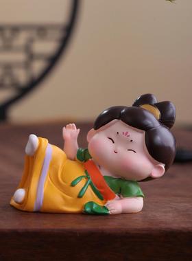大唐仕女唐小糖桌面摆件汉服玩偶工位稳定情绪神器西安文创纪念品