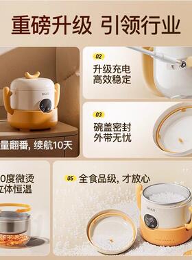 SKULD时蔻恒温碗宝宝副食品碗无线充电式不锈钢婴儿保温碗免注水