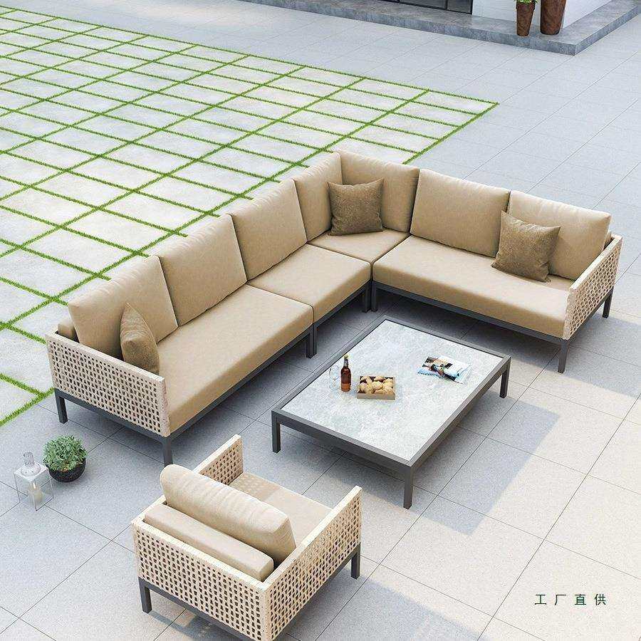 北欧露天户外花园室外藤编椅庭院露台别墅铝合金沙发转角防水定,淘宝优惠券,粉丝福利购,淘宝优惠卷