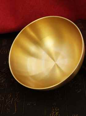 家用供水碗黄铜供碗家居装饰品百福碗光面供奉铜碗八供碗观音贡碗