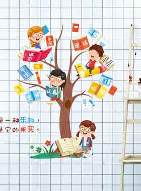 新款直销知识树励志贴儿童房教室书房卧室客厅布置装饰学习墙SK61