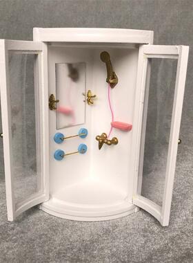 1:12娃娃屋diy小屋迷你家具模型道具过家家玩具超仿真淋浴房浴室