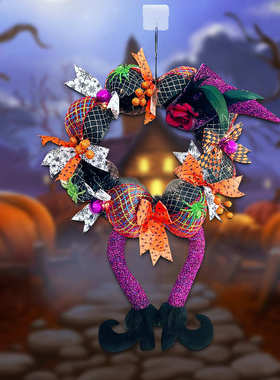 新款万圣节门挂欧美网红热卖节日装饰万圣节花环热品超卖