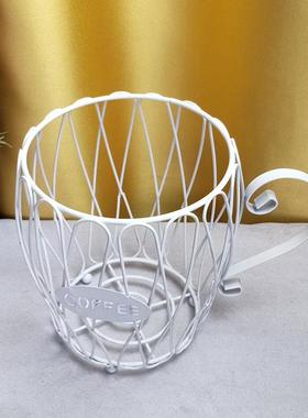 厂家直销创意北欧啤酒桶形状铁艺咖啡胶囊收纳架铁艺摆件杂物收纳