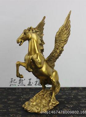 纯铜飞马摆件风水铜生肖马带翅膀马家居装饰工艺品摆设