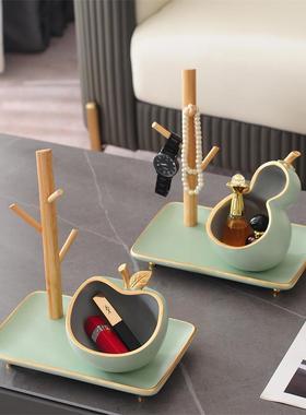 新款创意树杈苹现果收纳摆件代简约家居客厅电柜玄关视置摆物架装