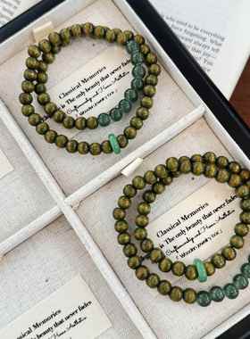 2026国风超仙青山隐翠叠戴手串双层翠清新翠韵多圈男女可调节情侣