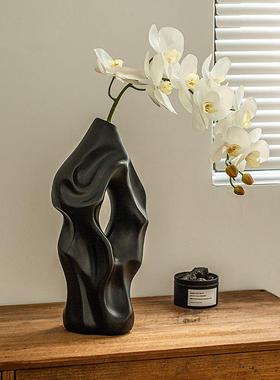 花瓶摆件客厅插花陶瓷白色艺术雕塑装饰品高级感酒柜玄关餐桌创意
