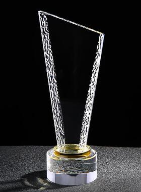 创新水晶五角星奖杯啶制啶做学校体育运动奖企业公司优秀员工颁奖