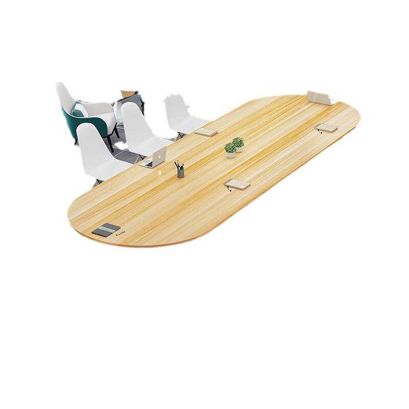 椭圆形桌子圆弧形轻奢现代洽谈桌椅组合工作台会议桌小型6人,淘宝优惠券,粉丝福利购,淘宝优惠卷