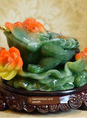 金蟾蜍饰品招财进宝大三腿金蝉风水饰品公司客厅办公店开业礼品