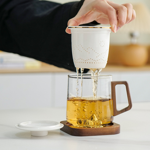 大容量玻璃泡茶杯茶水分离