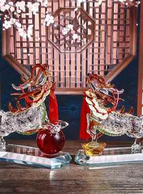 水晶貔貅招财摆件一对聚财皮丘办公室客厅玄关店铺装饰品开业礼品