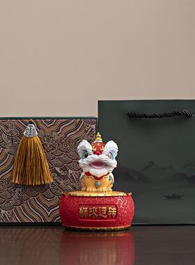 新款国潮佛山醒狮时来运转摆件家居客厅办室桌面茶桌公摆装创意工