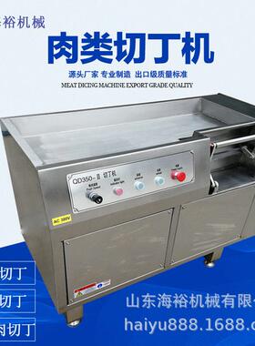 海裕冻肉切丁机设备鸡胸肉切丁机不锈钢鲜肉带皮五花肉切粒机设备