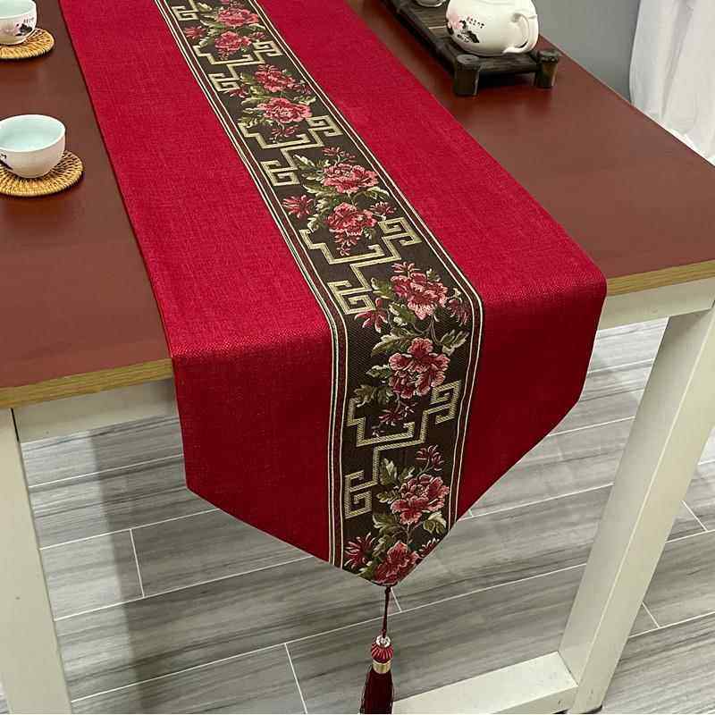 红色纯色餐桌旗中式结婚礼喜庆茶桌布茶布茶席电视柜茶几桌布旗布,淘宝优惠券,粉丝福利购,淘宝优惠卷