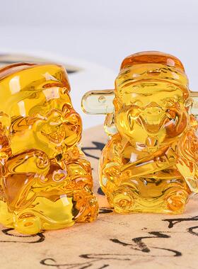 黄水晶福禄寿喜财摆件 开 业礼品家居装饰品乔迁新居吉祥物小摆件