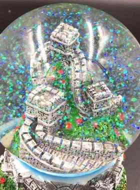 纪念品水晶球万里长城摆件模型八达岭长城天坛水晶球透明中国风