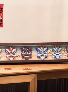 创意醒狮相框摆件运转装饰摆件