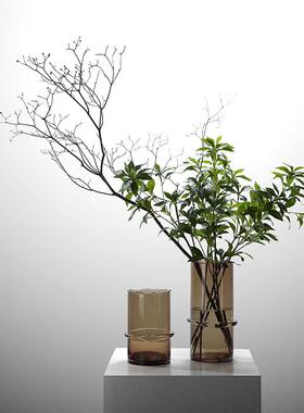 现代简约新中式轻奢规不则摆玻璃水培花瓶件样1735板房楼售处软装