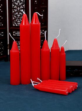 红蜡烛家用无烟无味上香用的小红蜡烛供佛光普照短粗祭祀礼佛腊烛