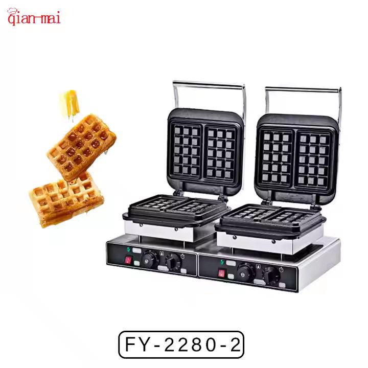Qianmai square waffle machine commercial vertical honeycomb pancake machine square electric pancake pan rectangular waffle oven