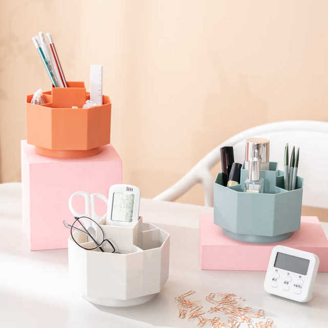 Pen holder rotating desktop stationery storage box office creative pen box student storage box cosmetics debris storage