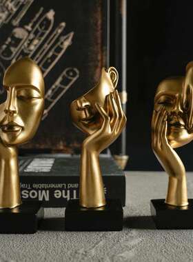 欧式简简约套装约抽象玄人物套装摆件雕塑公室卧客厅关酒柜室办装