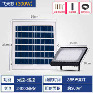 海阁拉斯365天亮灯太阳能投光灯一拖二庭院路灯家用乡村室内外灯