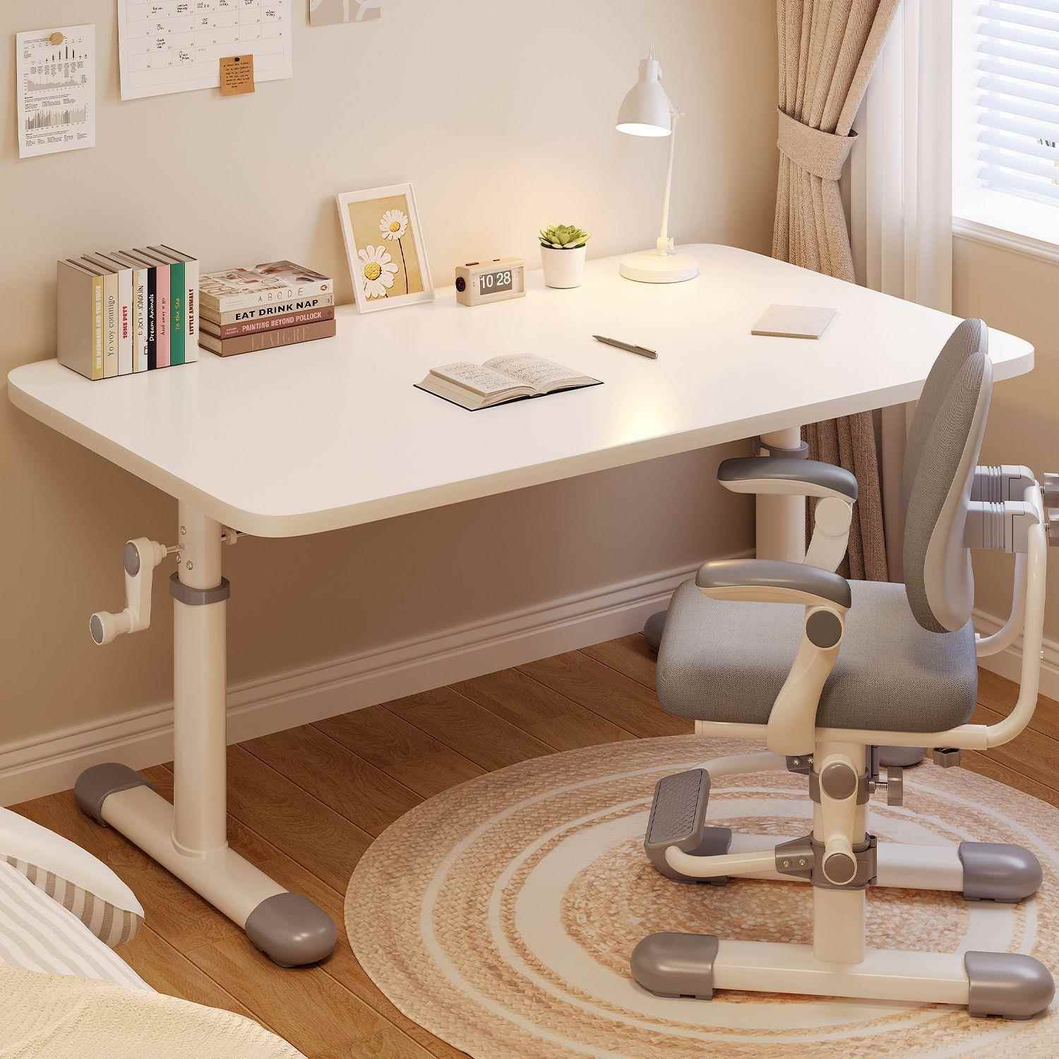 Lift set children's study desk study room simple dormitory manual thickened table and chair home computer desk table