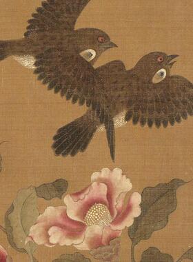 五代十国徐熙梅花翠鸟图卷微喷彷古画花鸟画临摹画稿画心学习范本