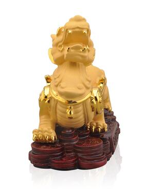 沙金工艺品（）纳福摆件招财中式家居装饰品汽车貔貅镀金造型