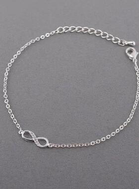 Kinitial Hot Infinity Number 8 Chain Bracelet CZ Infinity Br