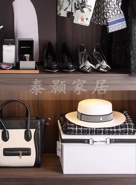 现代简约样板房间衣帽间装饰品收纳盒丝巾高跟鞋道具摆件展厅