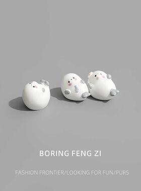 无聊了！摆一堆可爱治愈小海豹情绪解压桌面小摆件工位盆景装饰品