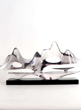 中式云柜山雾海假山摆件XP-1926样板房玄关树脂摆设品酒隔柜断软