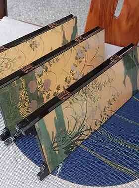 新中式桌面小屏风饰品书房入口手工艺品边框隔断覆古创意家居