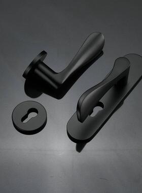 通用型静音门锁卧室家用分体锁具简约轻奢黑色卫生间木门门锁