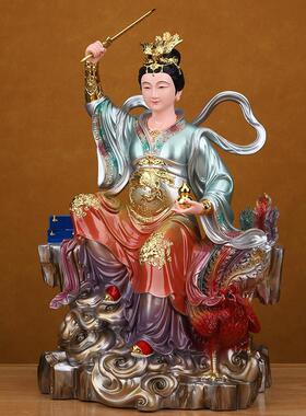 新款九天玄女神像玄天圣母娘娘像体真身摆件家用佛堂供奉树脂佛像