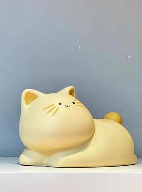 创意猫咪纸巾盒陶瓷卫生纸盒客厅可爱纸巾收纳盒桌面摆件2025新款